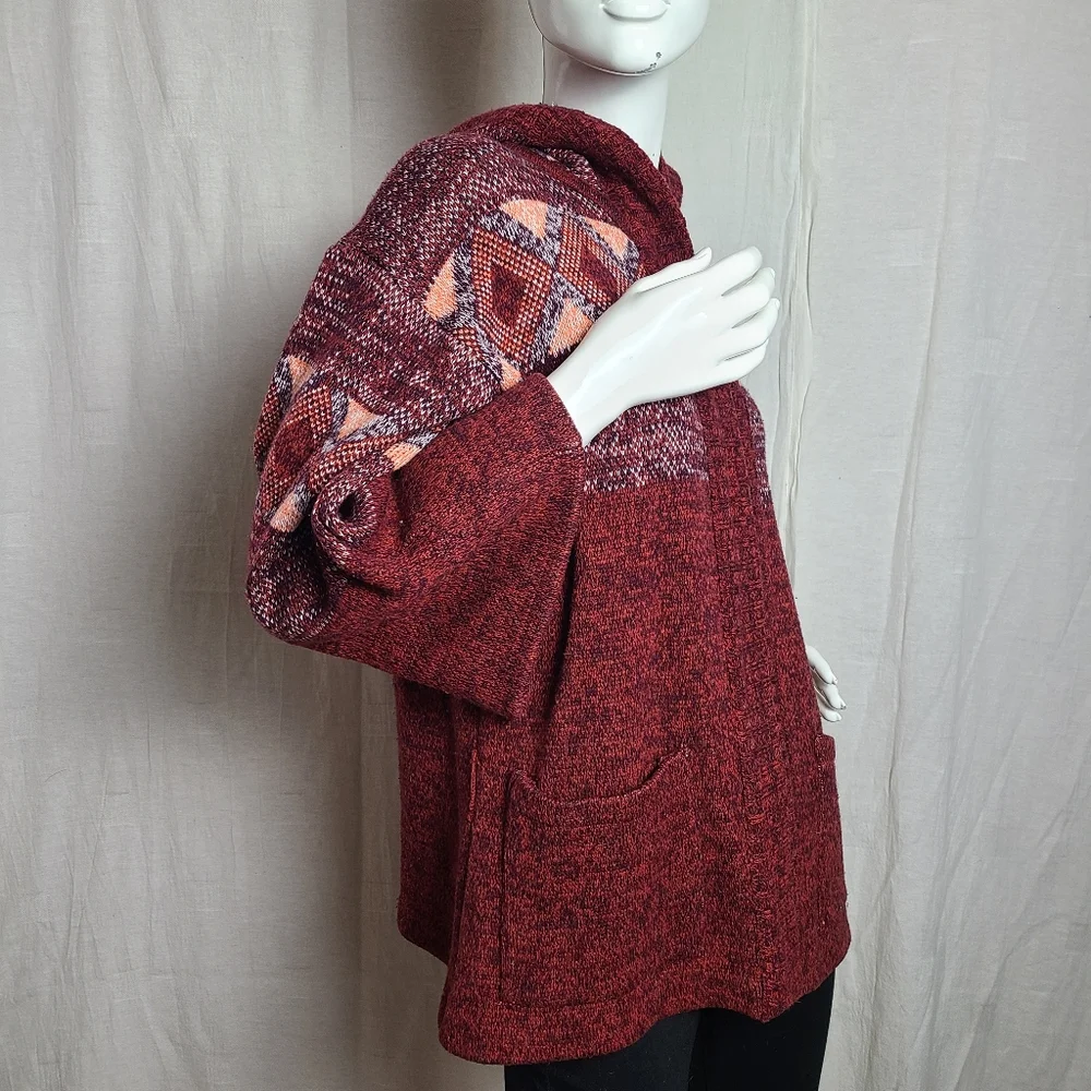 Vintage Eaton Women's L Jacket Acrylic Nordic Geometric Alpine Long Sleeves - Picture 8 of 13